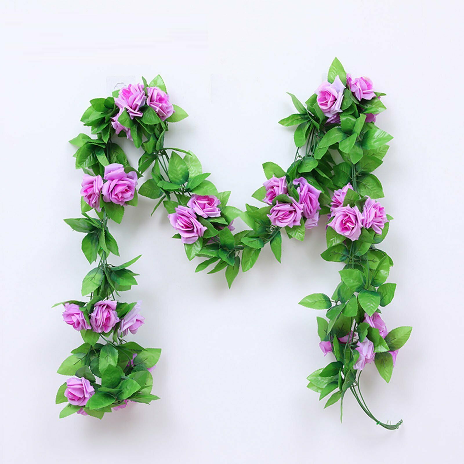 2.4m Fake Vine Ivy Artificial Silk Rose Flowers - 9 Colour Available