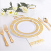 200 Pcs Gold Plastic Plates Silverware Cups Disposable Wedding Party Supplies