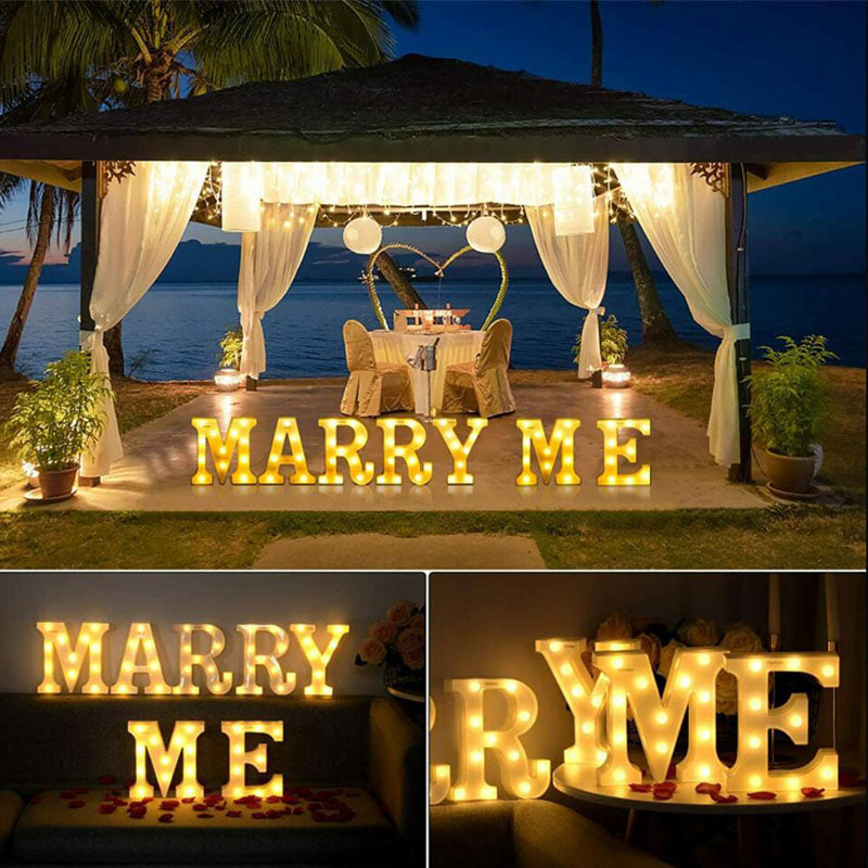 MARRY ME 3D LED Light Up Letter Marquee Sign Alphabet Lamp
