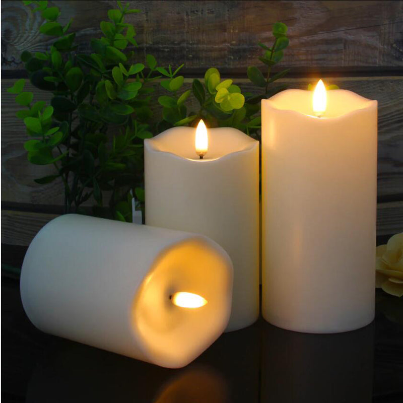 3PCS Flameless LED Candle Moving Dancing Wick Candles  Wedding Event