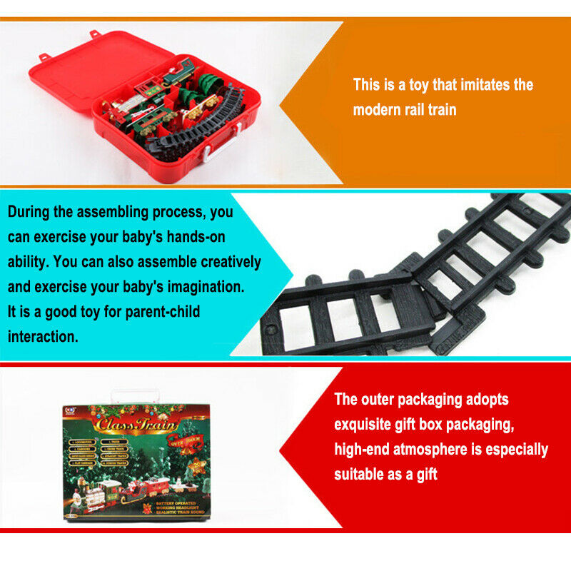 Musical Christmas Electric Train Track Set Toy Gift