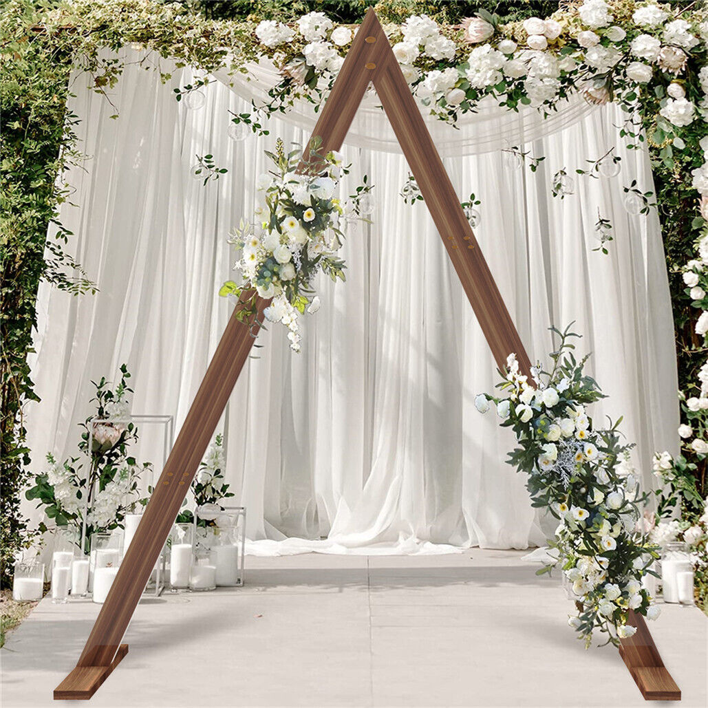 Rustic Triangle Wedding Arch Thicken Wooden Backdrop Stand