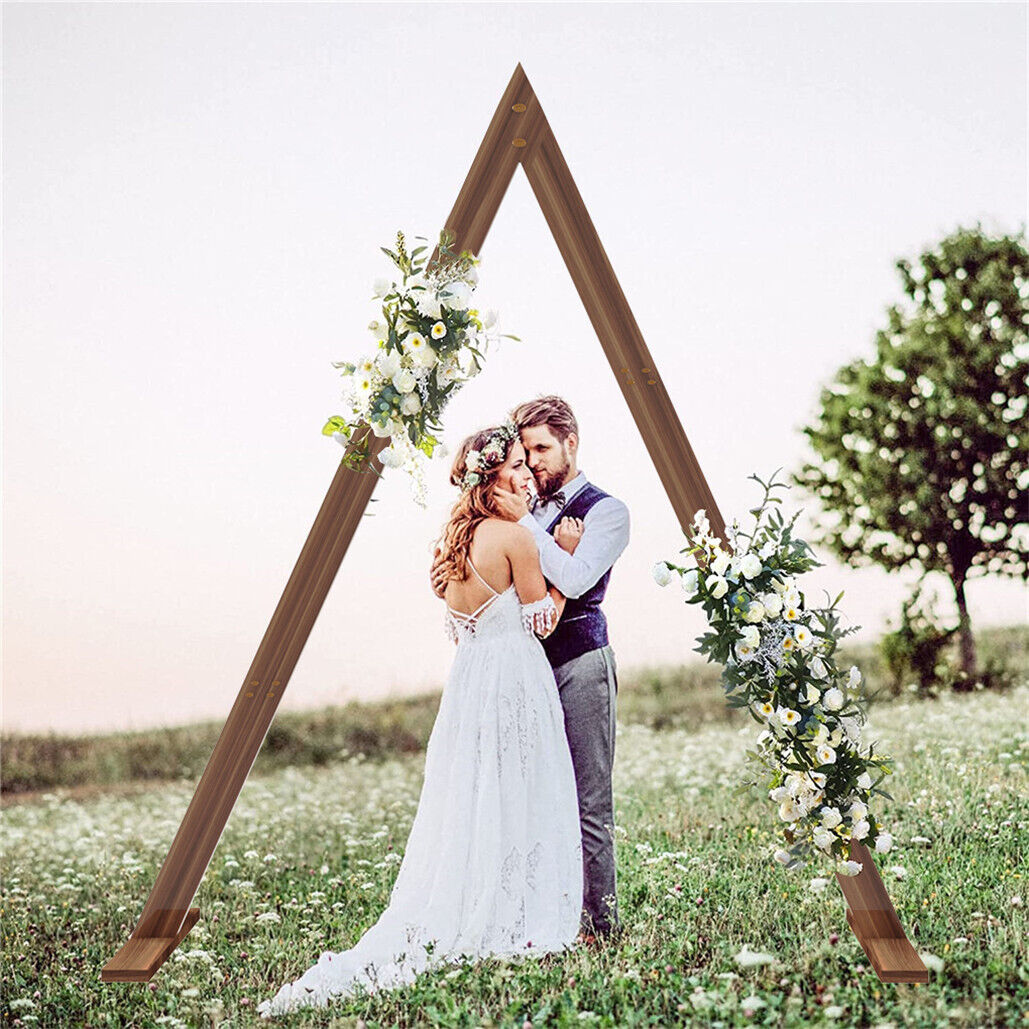 Rustic Triangle Wedding Arch Thicken Wooden Backdrop Stand