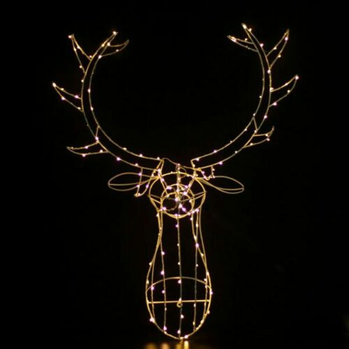 3D Hanging Reindeer Head LED Multi colour Warm White Christmas Lights Weddingandparty