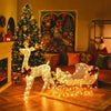 LED Christmas Reindeer Sleigh Xmas Indoor Outdoor Decor