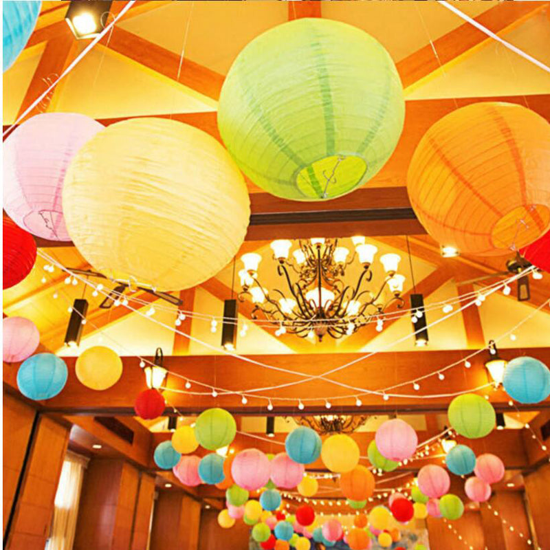 White Rainbow Paper Lantern Birthday Party Wedding Banquet Decorations 20cm