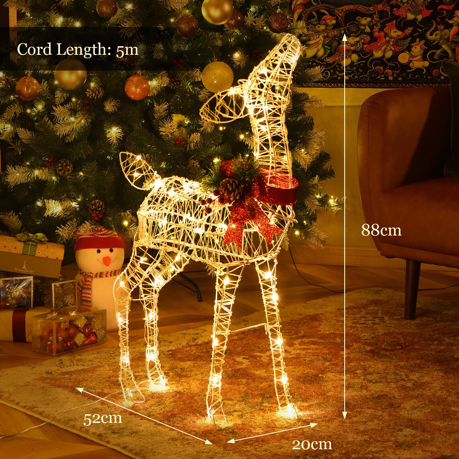 50 LED Christmas Reindeer Xmas Decoration