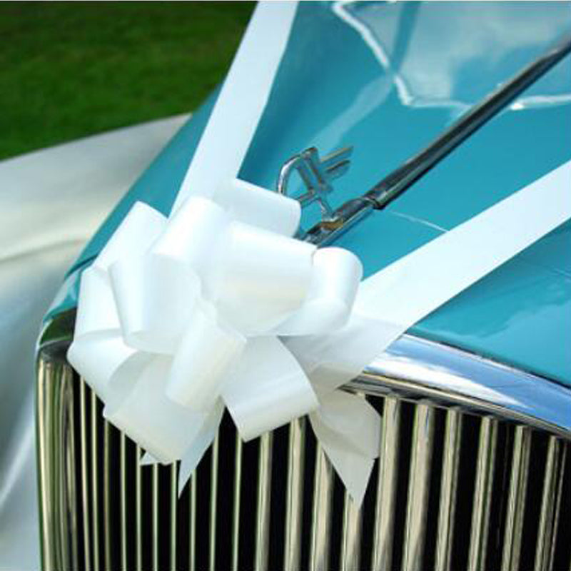 10M White WEDDING CAR RIBBON Waterproof Decorations Bridal Car Event