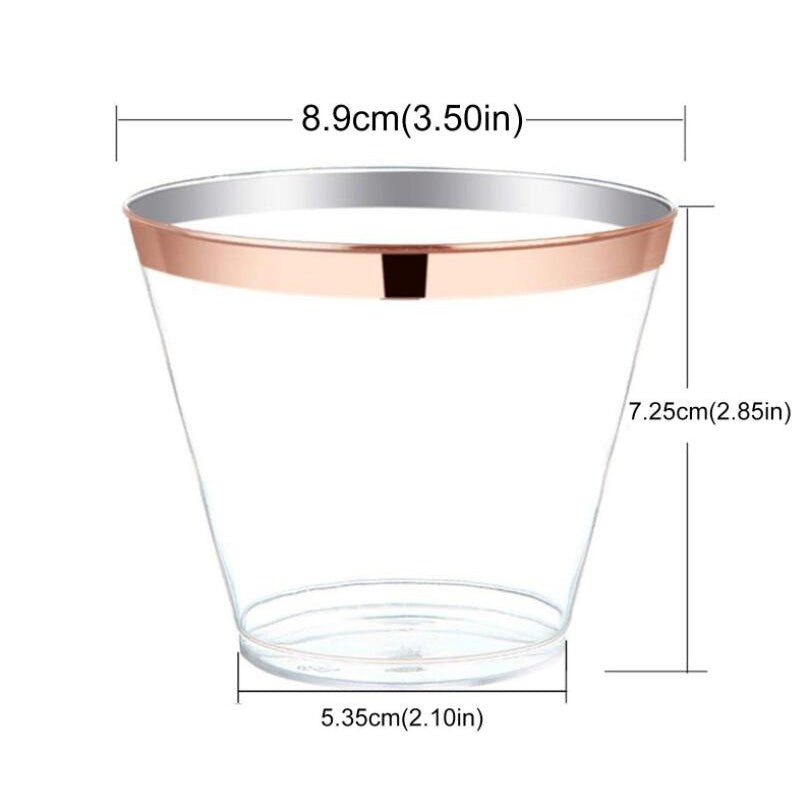 50PCS Disposable Plastic Wine Glass Drink Cup Cocktail Party Event