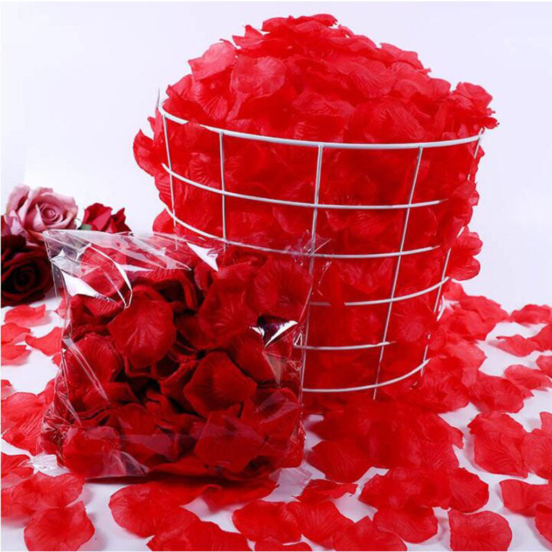 1000PCS Wine Red Silk Petals Flowers Rose Petal Wedding Event