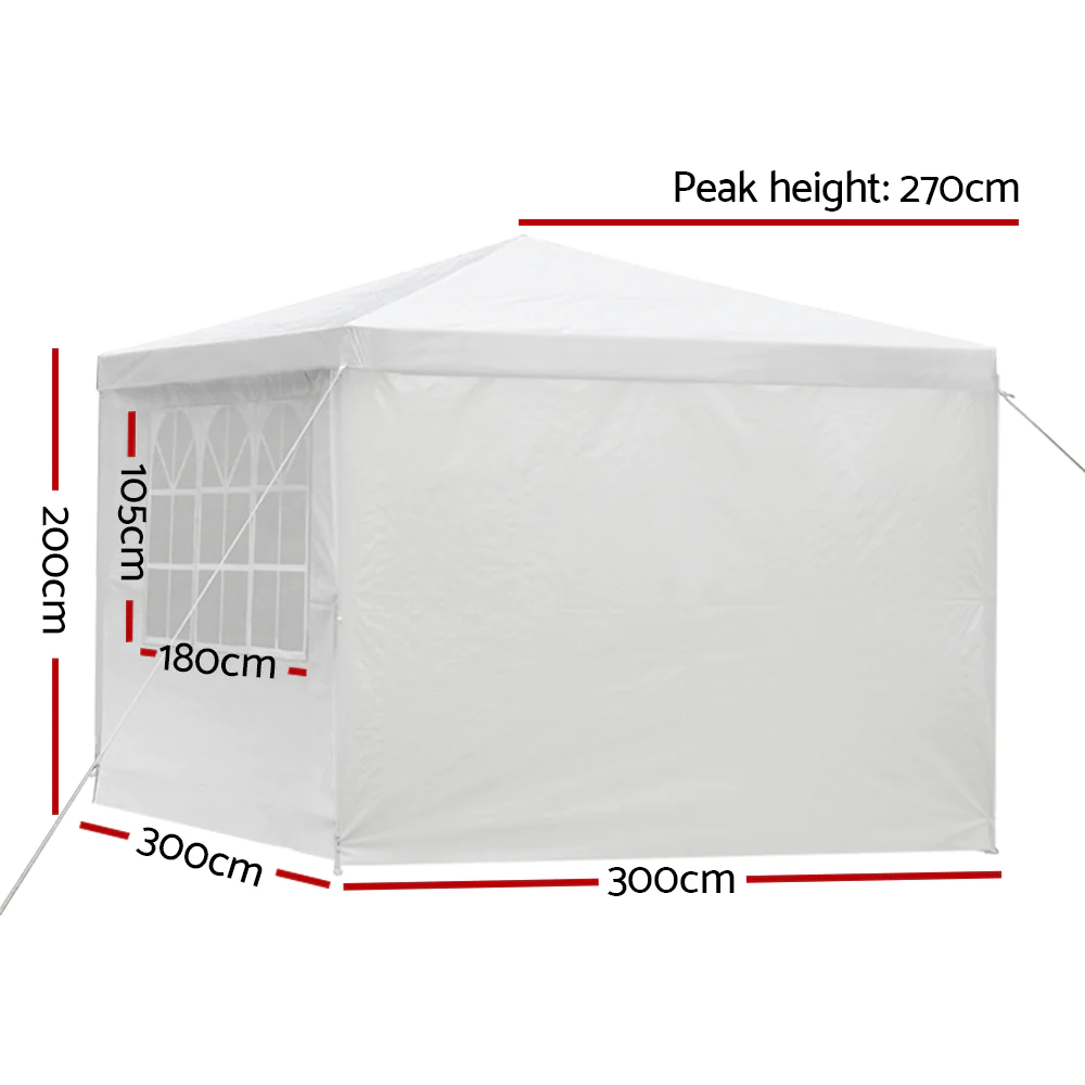 PREMIUM 3x3 Outdoor Gazebo Marquee Gazebos Wedding Party Camping Tent 4 Wall