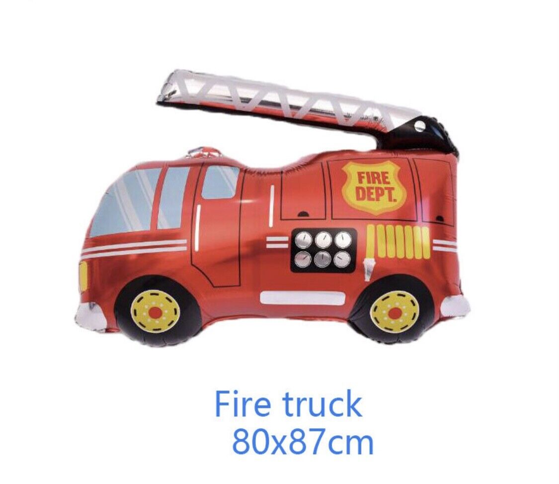 Fire Truck Fire Engine Theme Party Balloon Giant Boy Birthday Set Label Sign red