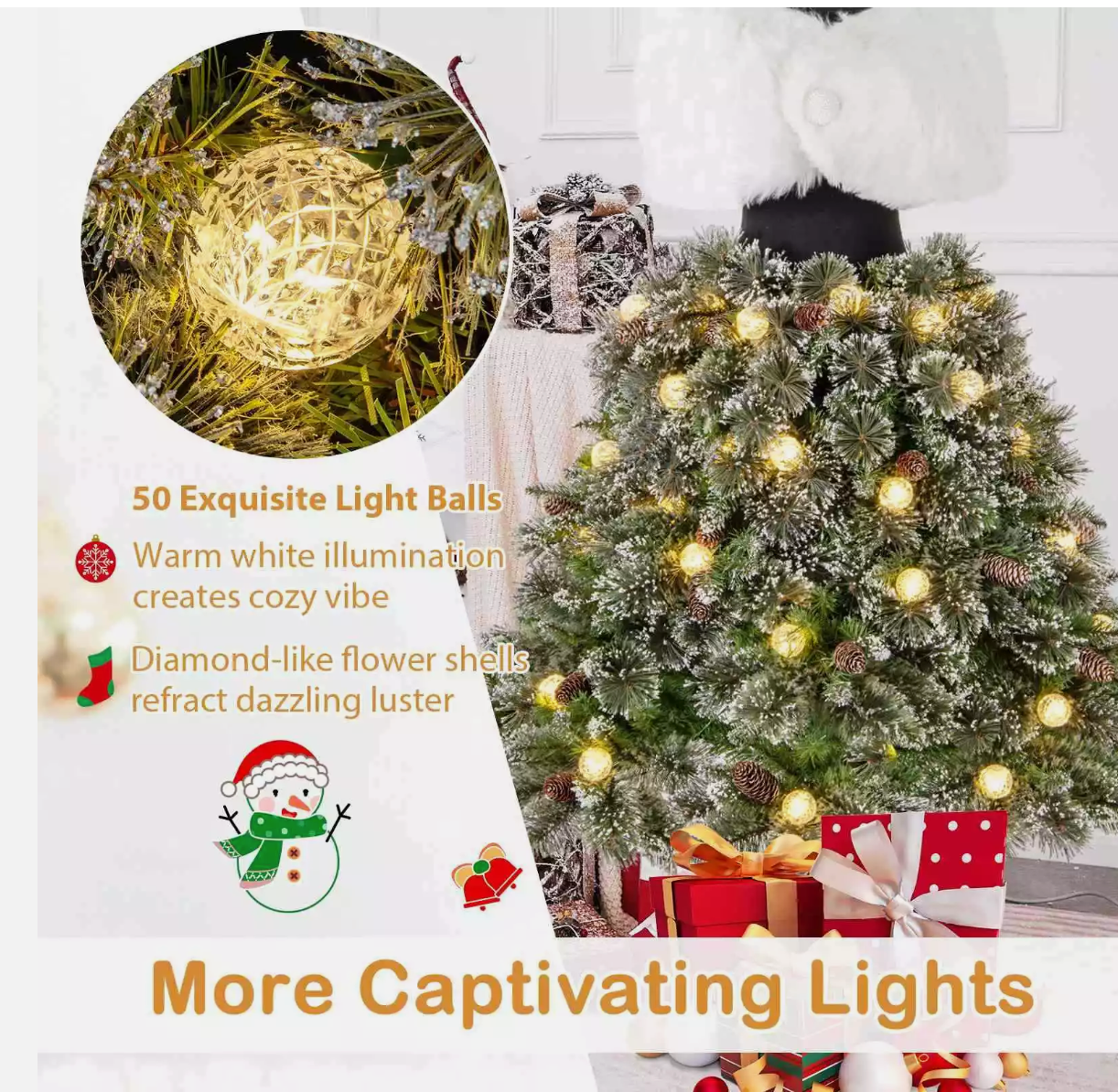 Pre-lit 150CM 50 LED Mannequin Christmas Tree Dress Form Xmas Decor with 465 Branch Tips