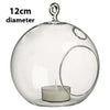 LARGE 12CM clear glass ball sphere tree hanging tea light candle holder - 10PCS