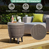 3-in-1 Outdoor Cooler Ice Bar Table Bucket Furniture Patio Pool Storage 37L