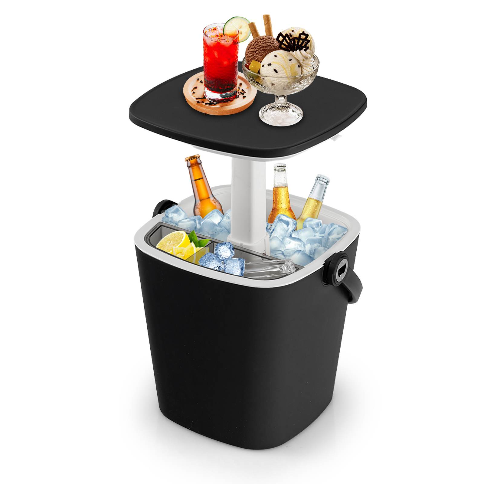 NEW Portable Outdoor Cooler Bar Bucket Table Furniture Patio Poolside Storage 15L