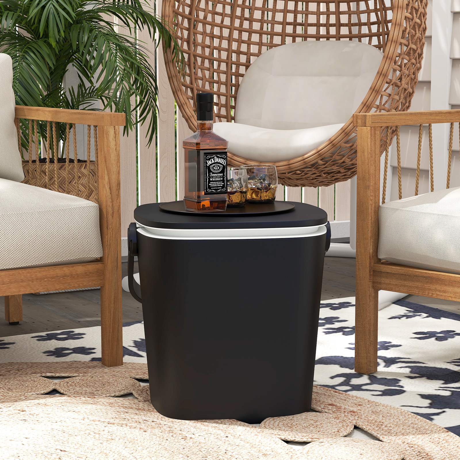 NEW Portable Outdoor Cooler Bar Bucket Table Furniture Patio Poolside Storage 15L