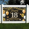 Extra Large Black Gold 18th Birthday Happy Birthday Banner Decorations Backdrop