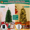 2PCS 125CM Pre-Lit Potted Artificial Christmas Tree with 100 LED Lights