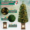 2PCS 125CM Pre-Lit Potted Artificial Christmas Tree with 100 LED Lights