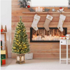 2PCS 125CM Pre-Lit Potted Artificial Christmas Tree with 100 LED Lights