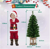 2PCS 125CM Pre-Lit Potted Artificial Christmas Tree with 100 LED Lights