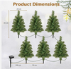 6pcs 45CM 120 LEDs Solar Powered Pre-Lit Christmas Tree  with 8 Modes