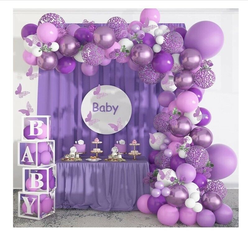 Butterfly Purple Balloon Garland Arch Kit Birthday Wedding Party Decor-133PCS