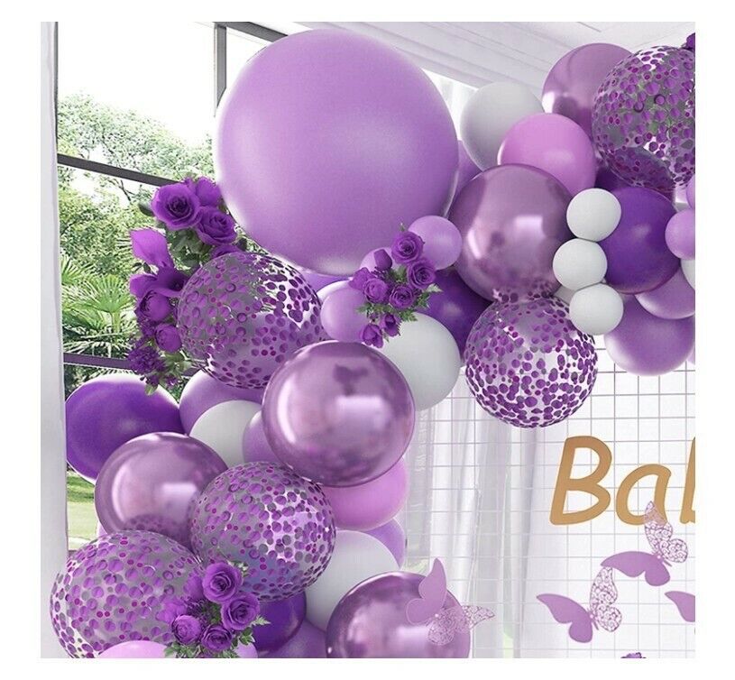 Butterfly Purple Balloon Garland Arch Kit Birthday Wedding Party Decor-133PCS