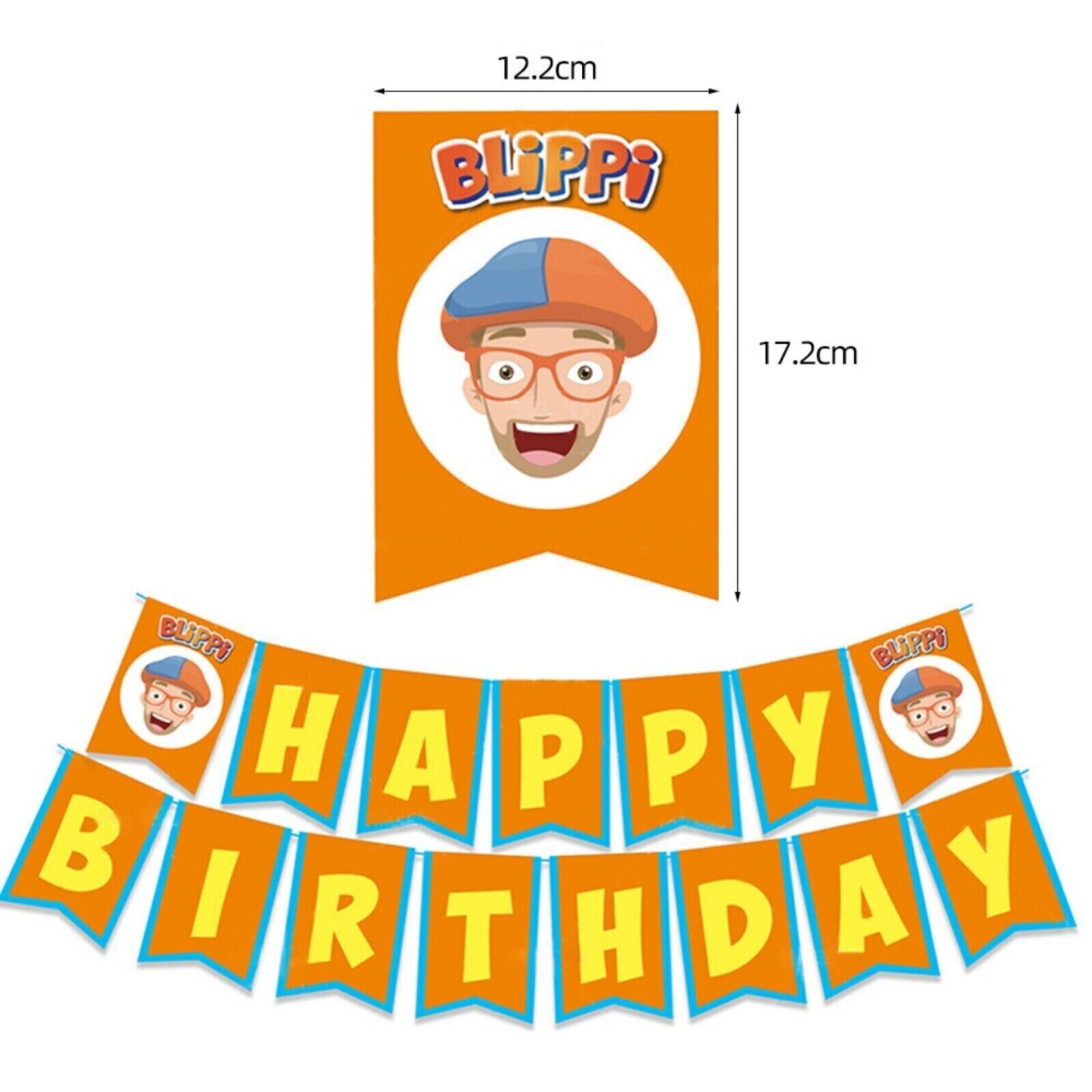 Blippi Party Supplies Tableware Balloons Kids Children Birthday Decoration