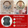 Pre-lit Snowy Christmas Wreath Natural Rattan with 35 LED Lights and 8 Pine Cones