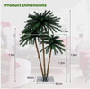 Triple Evergreen Coconut Plam Trees Christmas Decor 930 LED Lights