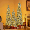 3pcs Artificial Christmas Pencil Xmas Tree with Realistic Accumulated Snow