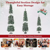3pcs Artificial Christmas Pencil Xmas Tree with Realistic Accumulated Snow