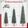 3pcs Artificial Christmas Pencil Xmas Tree with Realistic Accumulated Snow
