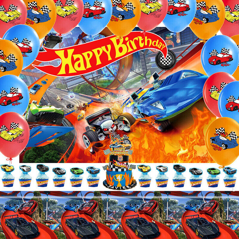 NEW Hot Wheels Theme Party Set Party Supplies Kids Children Birthday Decoration