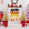 1PCS 122CM Pre-lit Potted Snowy PE Christmas Tree 313 Tips 100 LEDs 12 Berries