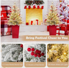 1PCS 122CM Pre-lit Potted Snowy PE Christmas Tree 313 Tips 100 LEDs 12 Berries