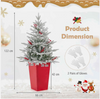 1PCS 122CM Pre-lit Potted Snowy PE Christmas Tree 313 Tips 100 LEDs 12 Berries