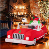 2.35M Lighted Christmas Inflatable Santa Claus and Reindeer Riding Car Xmas