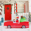 2.35M Lighted Christmas Inflatable Santa Claus and Reindeer Riding Car Xmas