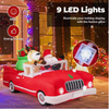 2.35M Lighted Christmas Inflatable Santa Claus and Reindeer Riding Car Xmas