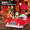 2.35M Lighted Christmas Inflatable Santa Claus and Reindeer Riding Car Xmas