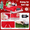 2.35M Lighted Christmas Inflatable Santa Claus and Reindeer Riding Car Xmas