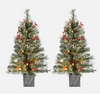 2pcs 90 CM Pre-lit Entrance Potted Christmas Tree for Porch