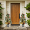 2pcs 90 CM Pre-lit Entrance Potted Christmas Tree for Porch