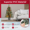 2pcs 90 CM Pre-lit Entrance Potted Christmas Tree for Porch