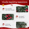 2pcs 90 CM Pre-lit Entrance Potted Christmas Tree for Porch