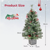 2pcs 90 CM Pre-lit Entrance Potted Christmas Tree for Porch