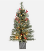 2pcs 90 CM Pre-lit Entrance Potted Christmas Tree for Porch